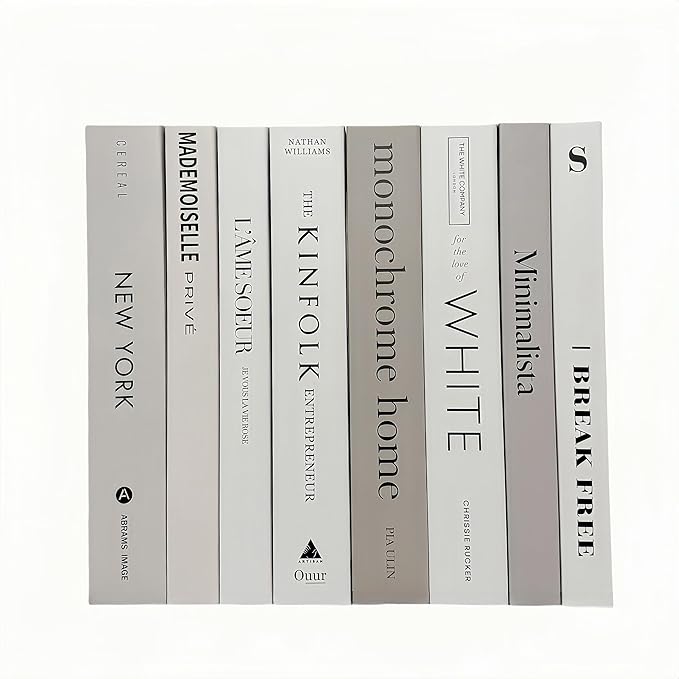 8 Pack Decorative Books, Ediactcyl Decoration Faux Books for Hardcover Home Decor | Fake Book Stacks Display for Bookshelf Room Decor (M26)
