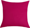 TangDepot Cotton Solid Throw Pillow Covers, 16" x 16" , Brilliant Rose, 1 Count (Pack of 1)