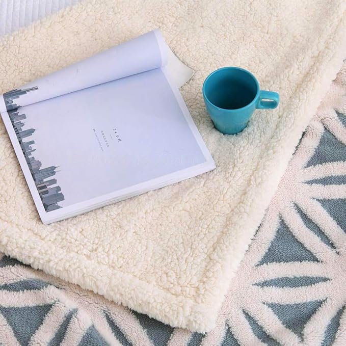 LOMAO Sherpa Fleece Blanket Fuzzy Soft Bed Blanket Dual Sided Throw Blanket fit Couch Sofa (Light Blue,51x63 inch)