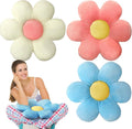 Sratte 3 Pcs Flower Pillows Flower Shaped Throw Pillow Cute Daisy Pillow Seating Cushions for Adults Home Bedroom Sofa Chair Couch Decor(Multicolored,23.62")