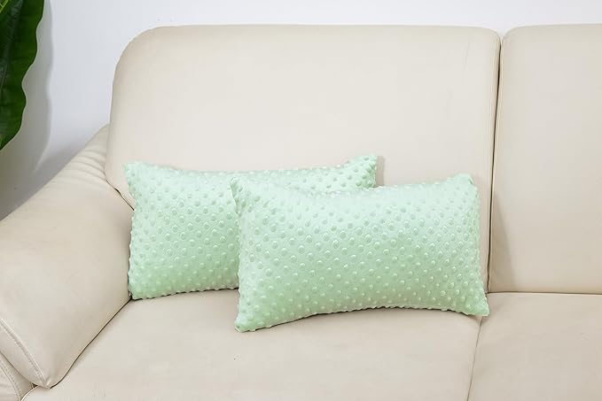 2 Packs Throw Pillow Covers, Neutral Decorative Couch Pillow Cover for Living Room Bed Sofa Rustic Farmhouse Boho Home Decor, Soft Plush Cushion Case Slipcover (Green, 12"x 20")