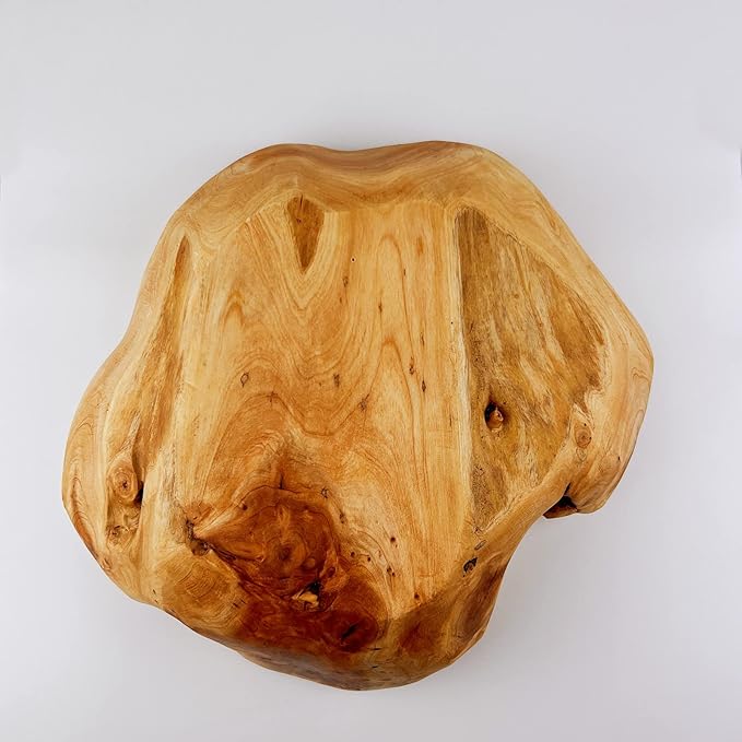 Wooden Bowl for Decor, Natural Shape Solid Wood Carved Fruit Bowl, Decorative Wooden Bowl for Table Centerpiece Office Home Decor, Multipurpose Candy Keys Serving Bowls (Medium 10"-12")