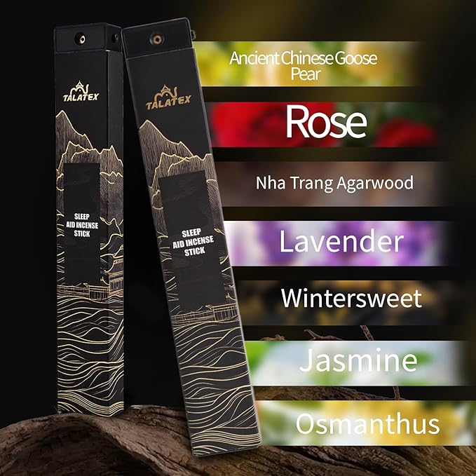 Talatex Sleep Incense Sticks, Traditional Oriental Formula, Natural Ingredients, Long Lasting Aroma, Eases Anxiety, Promotes Deep Relaxation and Better Sleep (Jasmine)