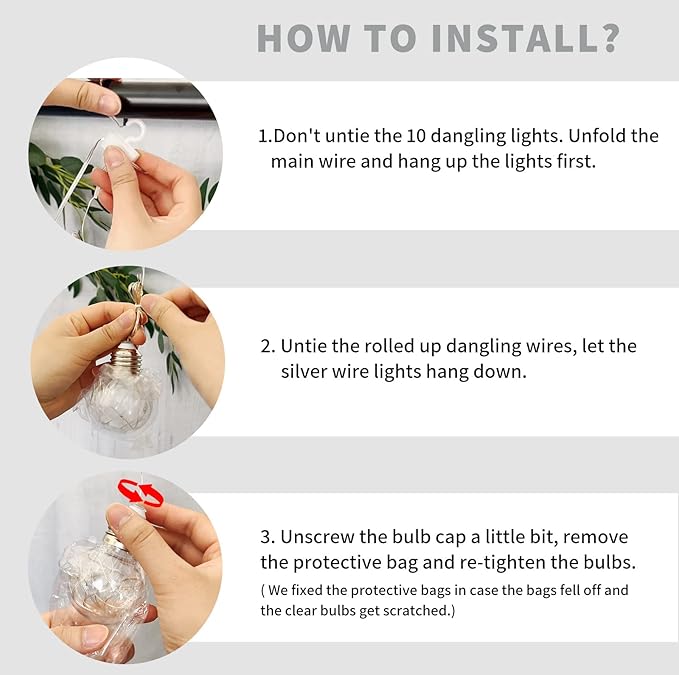 YOLIGHT Wishing Ball Curtain Lights 200 LED Window Curtain String Lights with Remote, USB Battery Powered Twinkle Globe Fairy Lights for Wedding Party Bedroom Halloween Christmas Decoration (Purple)