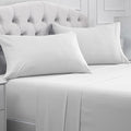 Mellanni Full Sheets Set - 4 PC Iconic Collection Bedding - Hotel Luxury, Extra Soft, Cooling Bed Sheets - Wrinkle, Fade, Stain Resistant (Full, Striped White)