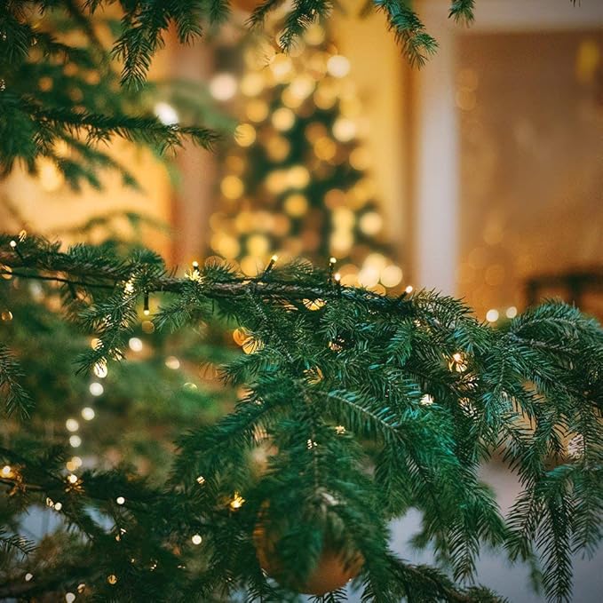 Christmas String Lights End-to-End Plug 8 Modes 108FT 300 LED IP55 Outdoor Waterproof UL Certificated Indoor Fairy Lights Garden Patio Wedding Christma Trees Parties Decoration Warm White