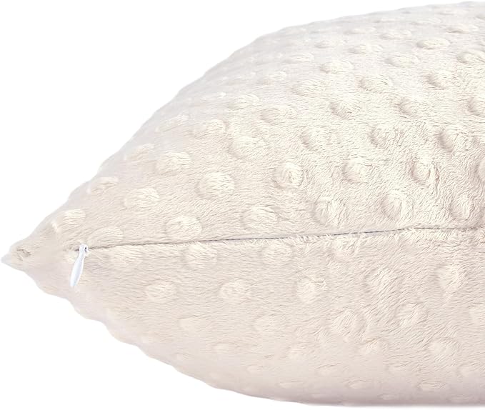2 Packs Throw Pillow Covers, Neutral Decorative Couch Pillow Cover for Living Room Bed Sofa Rustic Farmhouse Boho Home Decor, Soft Plush Cushion Case Slipcover (Beige, 22"x 22")