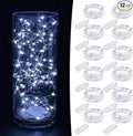 MUMUXI 12 Pack 7.2ft Fairy Lights Battery Operated String Lights, 20 Mini LEDs for Centerpiece Table Decorations, Wedding Party Bedroom Mason Jar Christmas, Cool White