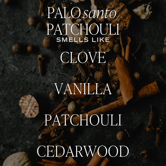 Sweet Water Decor Palo Santo Patchouli Candle - Vanilla, Musk, Sandalwood, Patchouli Scented Soy Spa Candles for Home - Gifts for Women, Men - 9oz Amber Jar, 40 Hour Burn Time