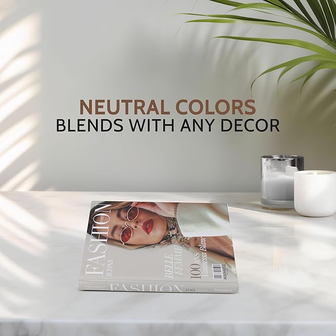 Fashion Decorative Books for Coffee Table - Designer Faux/Fake Books for Decoration - Enhance Your Coffee Table, Mantle & Bookshelf Decor - Book Decor Aesthetic Collection - Real Blank Pages Inside