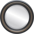 OVALCREST Round Beveled Wall Mirror for Home Decor - Philadelphia Style - Walnut - 28x28 Outside Dimensions