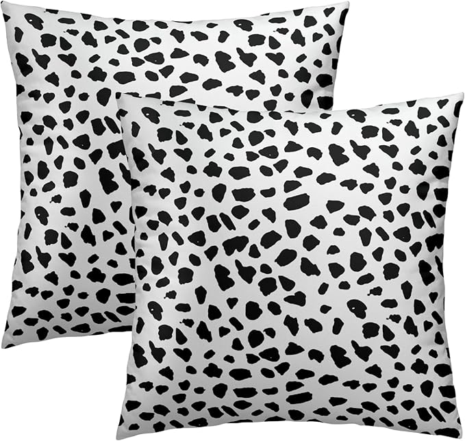 Polka Dot Throw Pillow Covers - 2pcs Animal Print Pillow Covers 20x20 Inch Dalmatian Pillow Cover Polka Dots Decorative Throw Pillow Covers Dalmatian Spots Dog Dots Pillowcase Cushion Home Décor