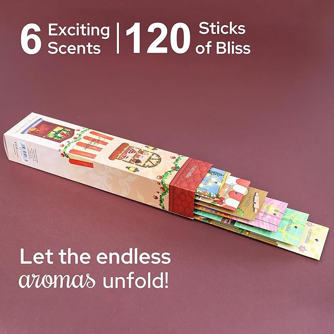 Carnatia Santa's Bakery Incense Set – 6 Warm & Cozy Scents | Holiday-Inspired Aromas for Year-Round Comfort & Joy!