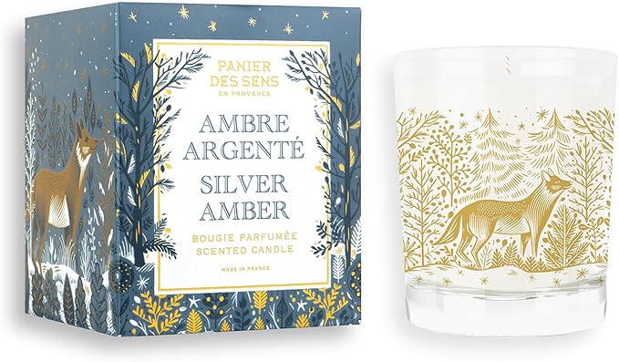 Panier des Sens – Silver Amber Candle – Christmas Clearance Scented Candles – Long Lasting Scented Candles for Home – Winter Candle – 100% Natural Cotton Wick – Decorative Home Gifts - 6.3 oz