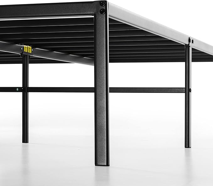 Best Price Mattress 16 Inch Metal Platform Bed Frame, Heavy Duty Steel Slats, Black, Full (SPSC-16BK-F)