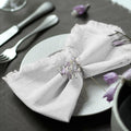 Handmade Cloth Napkins 100% Cotton Napkins with Fringe，Delicate Handmade Cloth Napkins for Dinners, Parties, Weddings and More，18 x 18 Inch Set of 4 - White