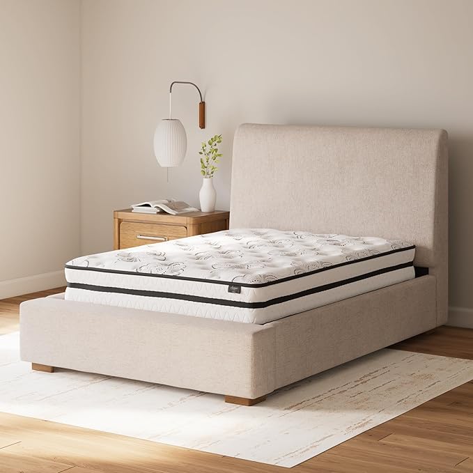 Signature Design by Ashley Twin Size Chime 10 Inch Medium Firm Hybrid Mattress with Cooling Gel Memory Foam for Pressure Relief, Fiberglass Free, Mattress In A Box