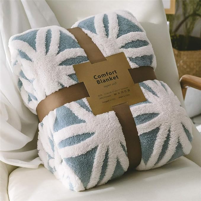 LOMAO Sherpa Fleece Blanket Fuzzy Soft Bed Blanket Dual Sided Throw Blanket fit Couch Sofa (Light Blue,51x63 inch)