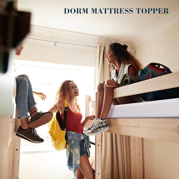 3 Inch Memory Foam Mattress Topper Twin XL, Cooling Gel Bed Topper with Removable Cover, Soft & Pain Relief & Breathable, CertiPUR-US & Oeko-Tex Certified