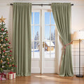 Lazzzy Velvet Blackout Curtains Thermal Insulated Room Window Drapes Super Soft Luxury Curtains for Living Room Bedroom Rod Pocket 2 Panels, Olive Sage, 42" W x 108" L