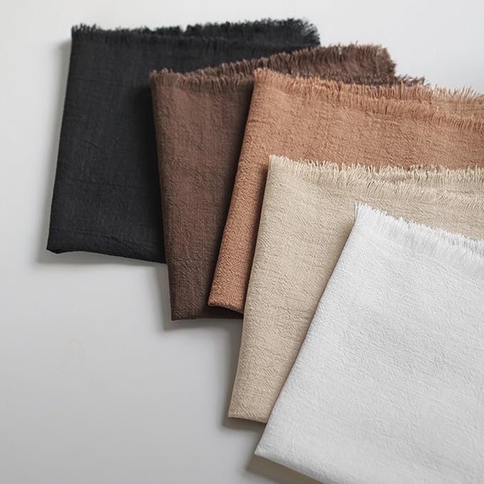 Handmade Cloth Napkins 100% Cotton Napkins with Fringe，Delicate Handmade Cloth Napkins for Dinners, Parties, Weddings and More，18 x 18 Inch Set of 4 - White