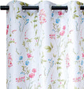 Linentalks Floral Bedroom Curtains 84 Inches Long 2 Panels Set, Farmhouse Thermal Insulated Blackout Curtains for Living Room, Grommet Room Darkening Curtains, Boho Black Out Curtains Green Red Multi