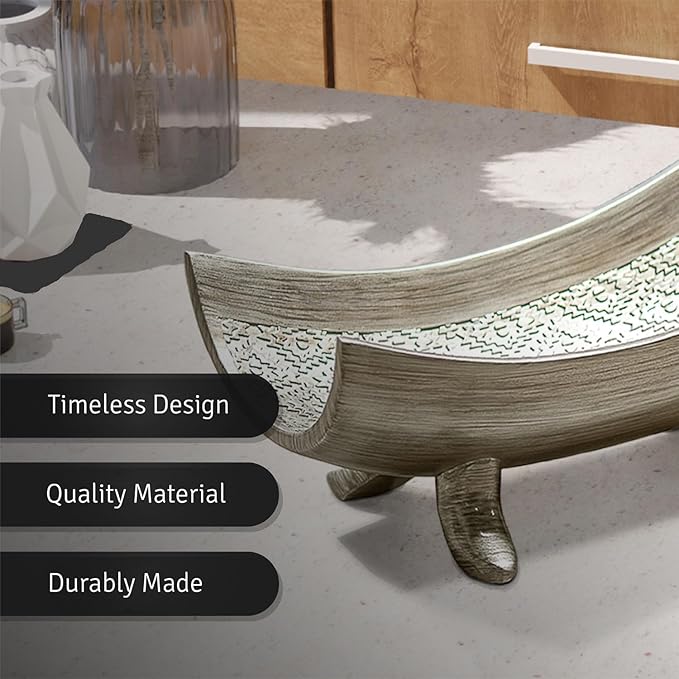 Creative Scents Dublin Silver Decorative Bowl – Centerpiece Table Decorations, Home Décor, Decor Tray for Coffee Table Decor, Living Room Centerpiece, Key/Candy Bowl for Entry Table Decorations