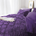 JOLLYVOGUE King Size Comforter Set 7 Pieces, Purple Bed in a Bag Comforter Set for Bedroom, Beddding Sets with Comforter, Sheets,Ruffled Shams & Pillowcases