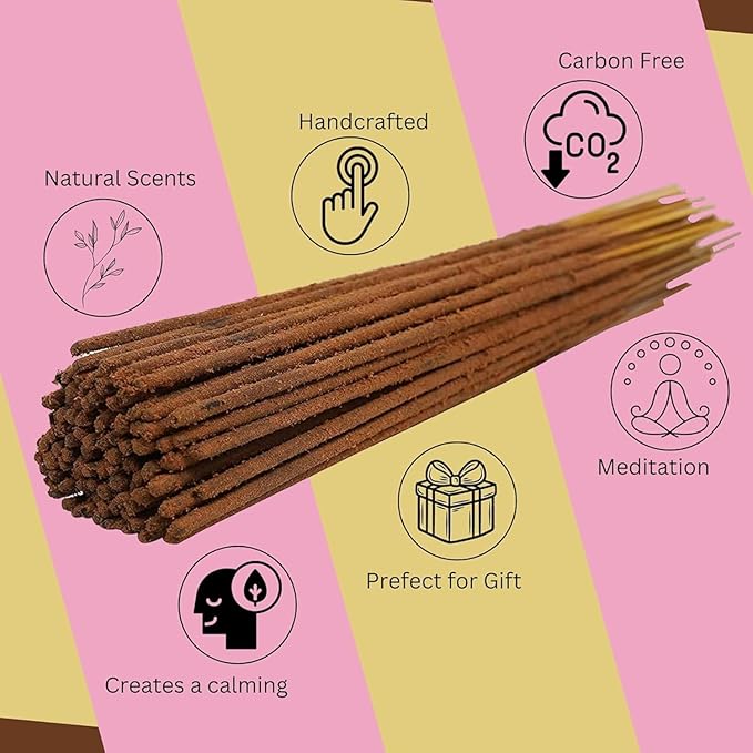 Bless-Vanilla 100%-Natural-Handmade-Hand-Dipped-Incense-Sticks Organic-Chemicals-Charcoal-Free Purification-Relaxation-Positivity-Yoga-Meditation Best-Woods-Scent (500 Sticks(26 OZ))