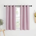 NICETOWN Room Darkening Short Curtains for Kitchen - Thermal Insulated Solid Grommet Top Room Darkening Curtain Panels/Draperies for Bedroom/Cafe (Baby Pink, 1 Pair, 34 x 50 Inch)