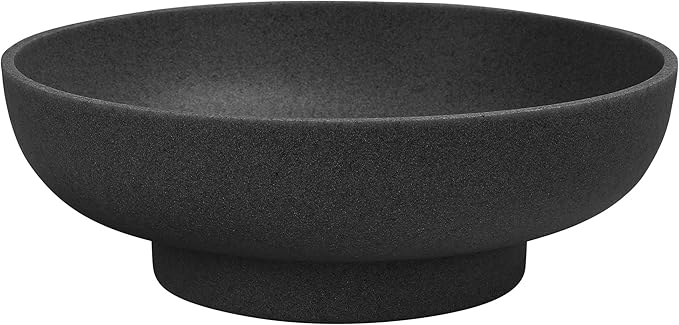 Large Decorative Resin Bowl, Modern Handicraft Bowls for Home Decor, Decorative Fruit Bowl for Kitchen Counter, Stylish Key Bowl for Entry Table, Artificial Stone Black