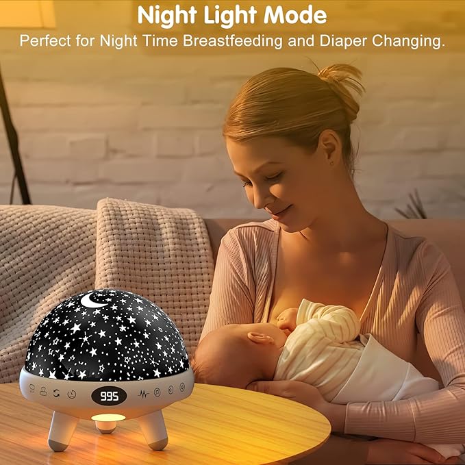 YACHANCE Kids Sound Machine with Night Light Projector,29 Soothing Sounds Baby Night Light Star Projector for Kids Room,White Noise Machine for Baby Sleeping Soother,Nursery Lamp,Bedroom Decor