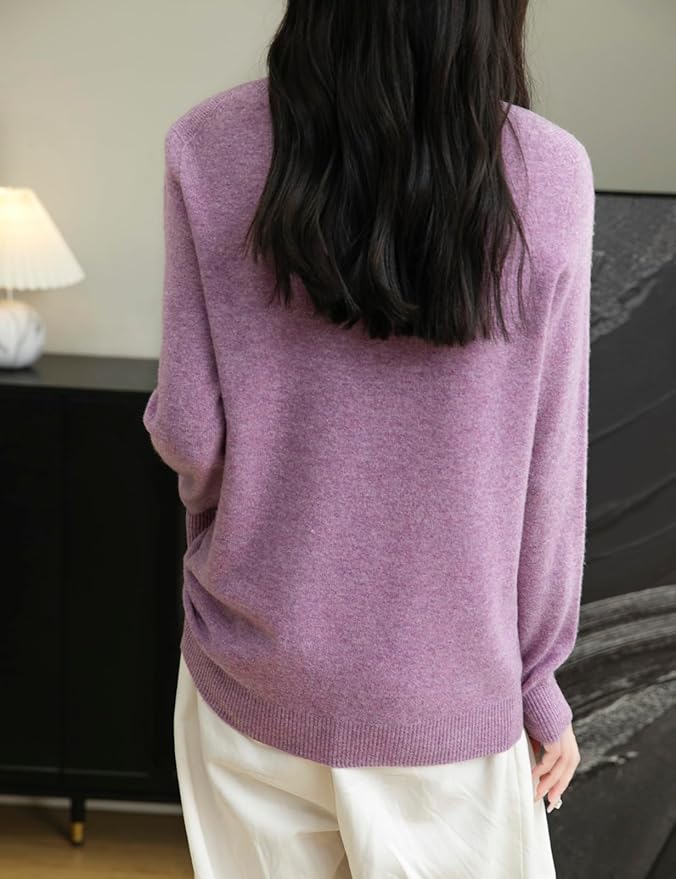 Chanyarn Women's 100% Merino Wool 2025 Fall Winter First-Line Ready to Wear Long Sleeve Seamless Knit Crewneck Sweater