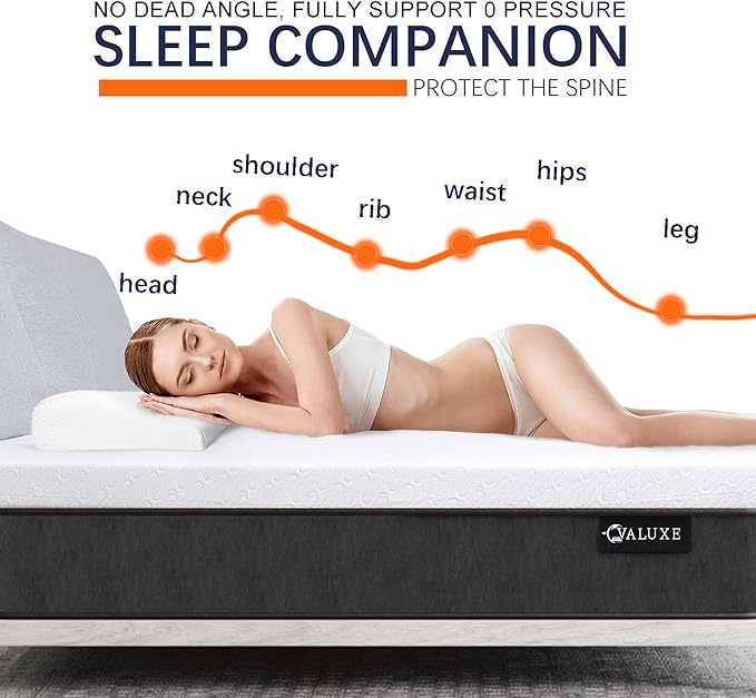 VALUXE 4 Inch Gel Memory Foam Mattress Topper Full Size High Density Cooling Pad Pressure Relief Bed Topper (with Removable & Washable Bamboo Cover)