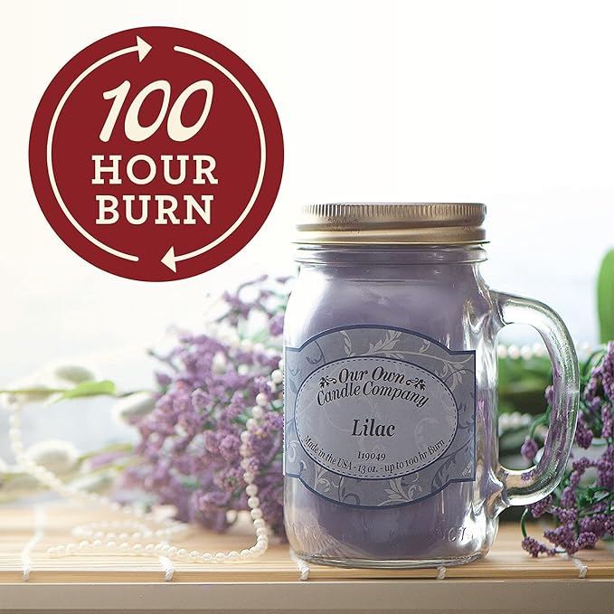 Our Own Candle Company, Fresh Linen Scented Mason Jar Candle, 100 Hour Burn Time,13 Ounces