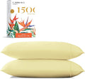 Carressa Linen 100% Egyptian Cotton Pillow Cases King Size Set of 2 - Luxury 1500 Thread Count Sateen Beige Pillow Covers, Soft & Breathable 5 Star Hotel-Quality Pillowcases, Fits King Pillows