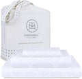 Threadmill Cotton Twin Sheet Set | 100% Cotton Sheets for Twin Size Bed | Damask Jacquard Sateen Twin Bed Sheets Set with 16” Deep Pocket | Soft Breathable 3-Piece Cooling Sheet Set | White