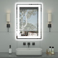 20"x 28" LED Bathroom Mirror with Front and Backlight, Stepless Dimmable Bathroom Mirrors with Anti-Fog, Lighted Bathroom Vanity Mirror for Wall, Shatter-Proof Led Mirror for Bathroom