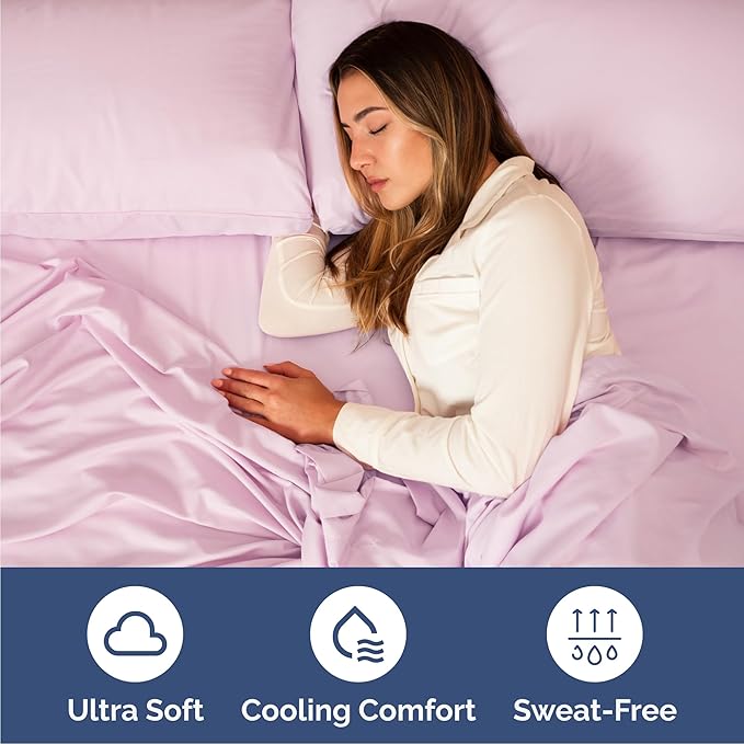 Cal King Size 4 Piece Sheet Set - Comfy Breathable & Cooling Bed Sheets Set - Hotel Luxury Bedding for Women, Men, Kids, Teens, Boys & Girls - Deep Pockets, Soft, Wrinkle Free - Oeko-Tex - Light Pink