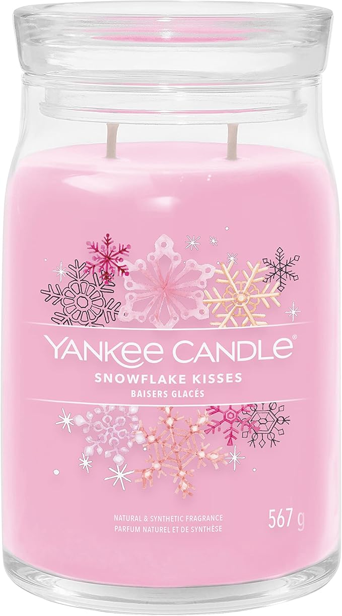 Yankee Candle Signature Scented Candle | Snowflake Kisses Large Jar Candle with Double Wicks | Soy Wax Blend Long Burning Candle | Perfect Gifts for Women