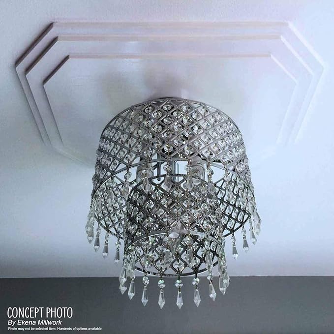 Ekena Millwork CM12BRSGS 12 1/2"OD X 3 7/8"ID X 3/4"P Bradford Ceiling Medallion Fits Canopies Up to 6 5/8", Steel Gray