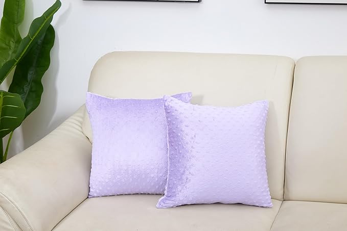 2 Packs Throw Pillow Covers, Neutral Decorative Couch Pillow Cover for Living Room Bed Sofa Rustic Farmhouse Boho Home Decor, Soft Plush Cushion Case Slipcover (Orchid, 16"x 16")
