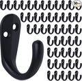 IBosins 50PCS Coat Hooks Wall Mounted Single Prong Robe Hook for Hanging Towel Hooks with 100 Screws for Cup, Mug, Bags, Hat, Cap, Scarf, Pet leashes