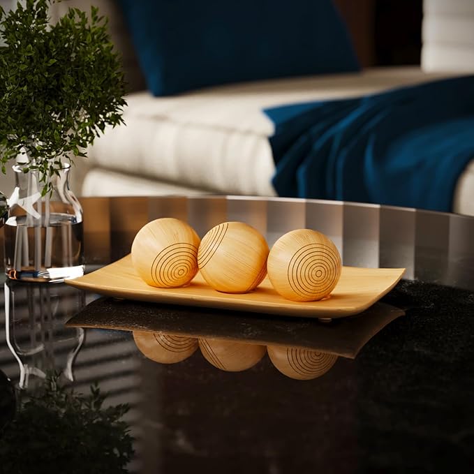 Creative Scents Harmony Decor Tray and Ball Set - Centerpiece Decoration - Coffee Table Decor - Dining Decor Centerpiece Table Decor Bowl for Home Decor, Living Room, Entry Table, TV Stand