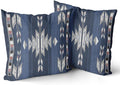 Giwawa Southwestern Throw Pillow Covers, Navy Blue Grey Native American Pillow Cases Set of 2, Ethnic Tribal Geometric Square Cushion Covers Double Sided for Sofa Porch Bedding Patio Decor, 16x16 Inch