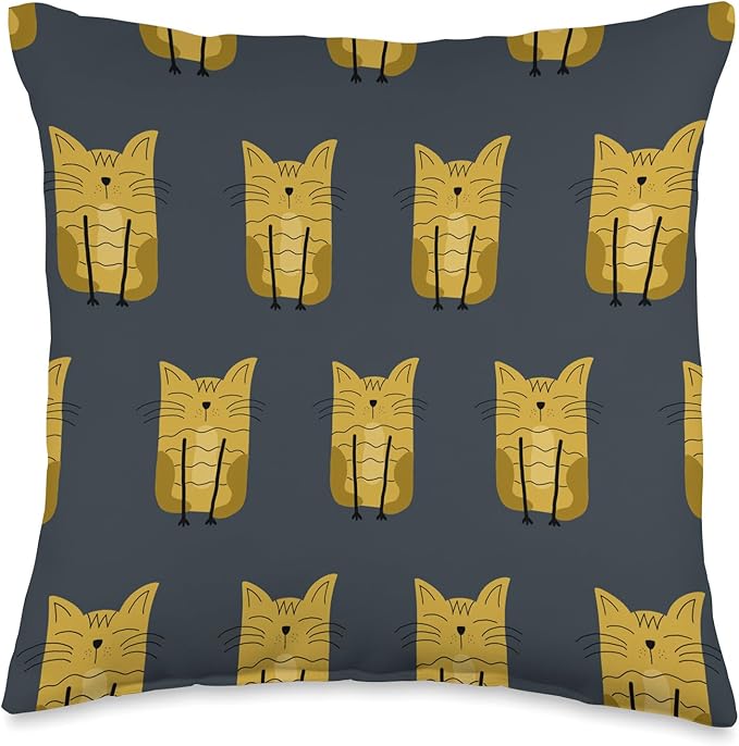 Cute Scandinavian Animals Designs Scandinavian Cat Boho Pattern Throw Pillow, 16x16, Multicolor