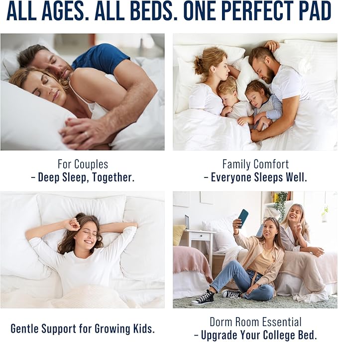 OLANLY Queen Quilted Fitted Mattress Pad – Soft Down Alternative Pillow Top Mattress Topper, Cooling Comfort Breathable Mattress Cover, Machine Washable Deep Pocket Mattress Protector, Light Grey