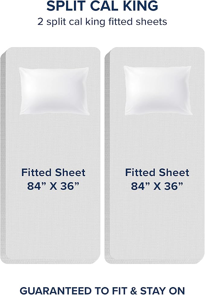Bare Home Bed-in-A-Bag 8 Piece Comforter & Sheet Set - Split California King - Goose Down Alternative - Ultra-Soft 1800 Premium Bedding Set (Split Cal King, Grey/Grey)