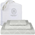 Threadmill Cotton Twin XL Sheet Set | 100% Cotton Sheets for Twin XL Size Bed | Damask Jacquard Sateen Twin XL Bed Sheets Set with 16” Deep Pocket | Soft Breathable 3-Piece Cooling Sheets | Light Grey