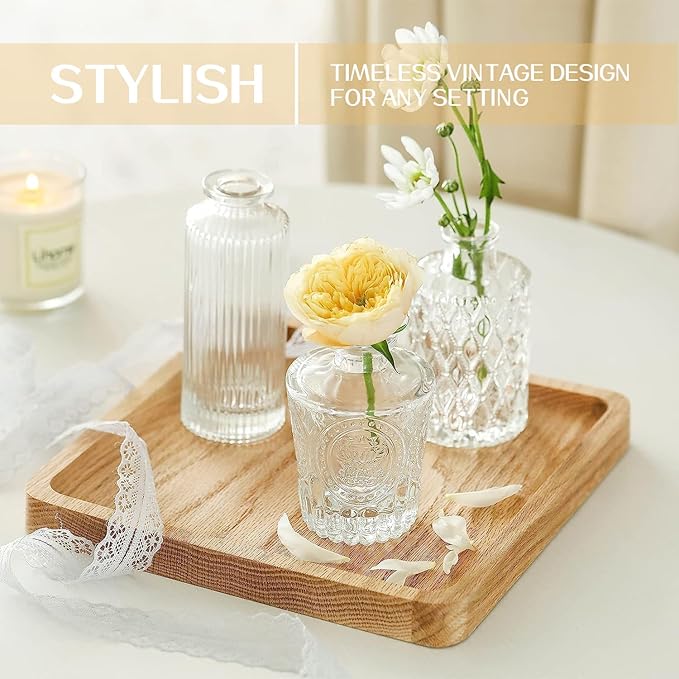 Glass Bud Vase Set of 32PCS Wedding Centerpieces for Tables,Mini Clear Bud Vases for Flowers,Small Flower Vases Suitable for Birthday Party,Anniversary,Wedding,Baby Shower (Clear, 32PCS)